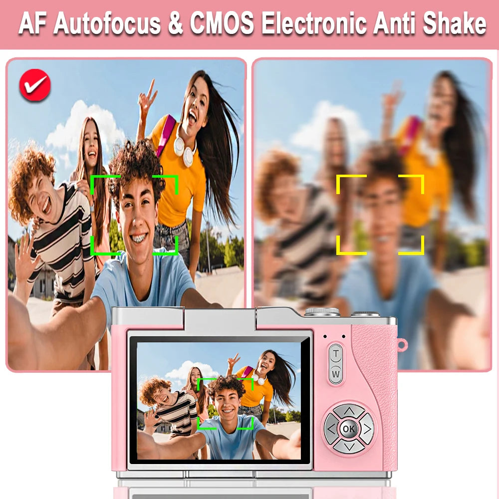 High-Performance 4K Digital Camera with 8X Zoom and 180° Flip Screen for Students - Capture Every Moment with 48MP Clarity